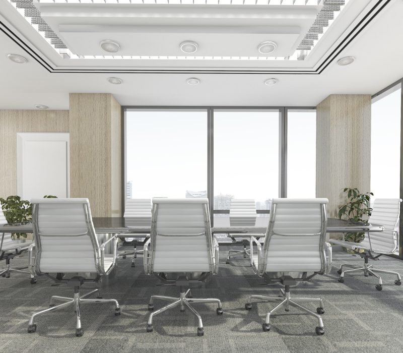 3d rendering meeting room on office building