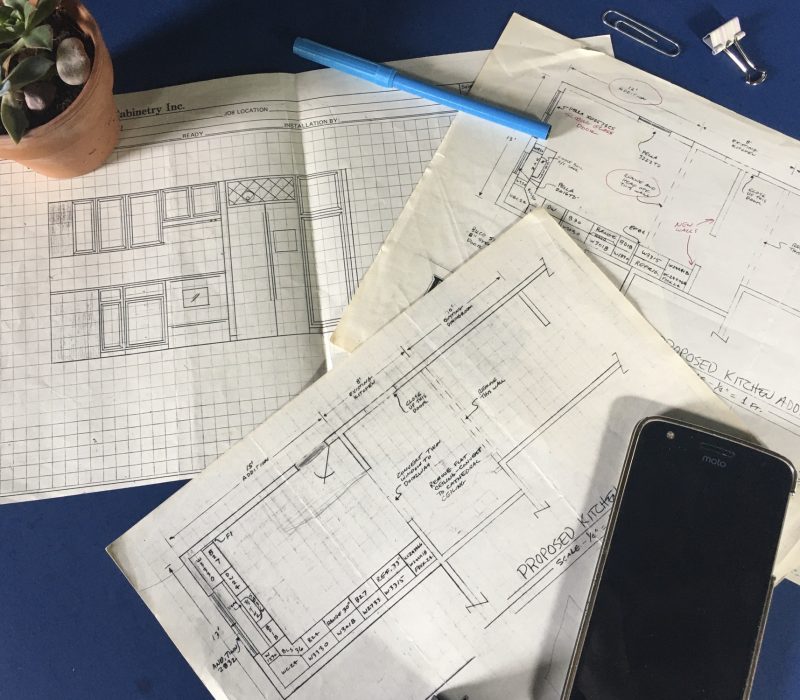 Blue prints for addition on home on desktop