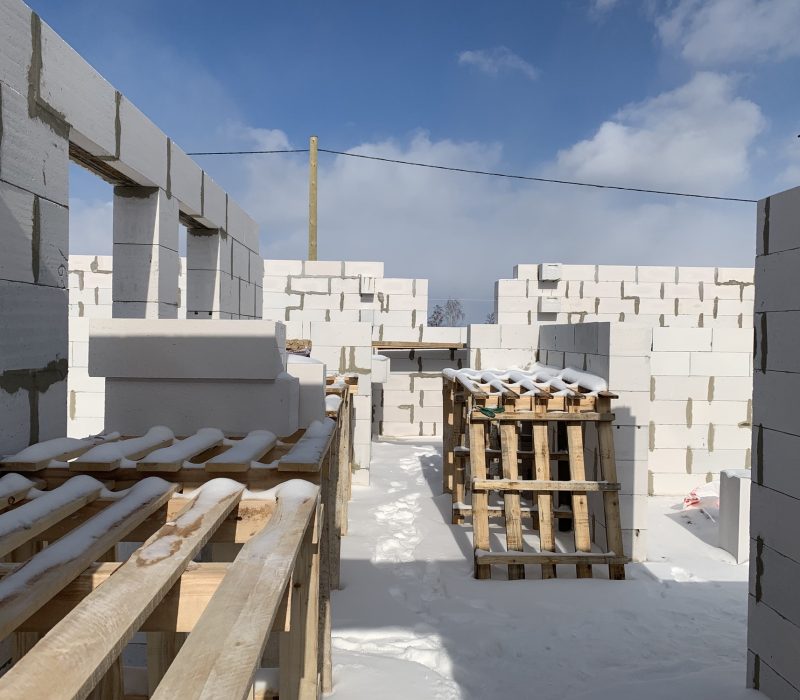 Construction. building a concrete house
