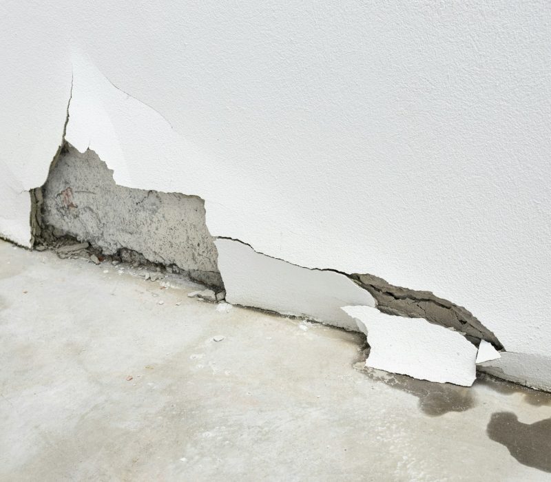 Wall damaged by water leaks